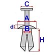 Dacia, Mercedes, Renault kárpitrögzítő feszítős patent 5-ös furathoz 20530 (1 db) [9]