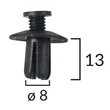 Chevrolet, Daewoo, Hyundai, Kia, Mazda 8 mm-es rögzítő patent 60001 (1 db) [OP]