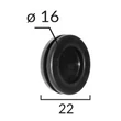 Kábelátvezető, vezeték átvezető gumigyűrű, gumidugó univerzális 16 mm-es belső átmérővel C60496 (1 db)
