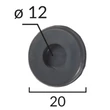 Kábelátvezető, vezeték átvezető gumigyűrű, gumidugó univerzális 12 mm-es belső átmérővel C60498 (1 db)