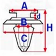 Ford Focus II 2004-2011 és C-Max 2003-2010 ajtókárpit rögzítő patent 1257376, W709004S300 Romix C70182 (1 db) [23]