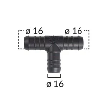 Vízcső csatlakozó, T elosztó, elágazó 16 mm-es, univerzális C60422 (1 db)