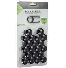 Kerékanya, kerékcsavar kupak készlet fekete, peremes 21 mm-es, Carmotion 86919/J-21309