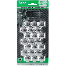 Kerékanya, kerékcsavar kupak készlet krómozott, peremes 21 mm-es, Carmotion J-21308