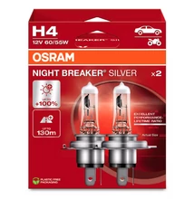 OSRAM NIGHT BREAKER SILVER H4 12V 60/55W +100% emelt fényű 2 db-os készlet 64193NBS-2HB