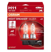 OSRAM NIGHT BREAKER SILVER H11 12V 55W +100% emelt fényű 2 db-os készlet 64211NBS-2HB