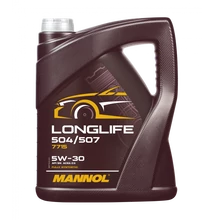 MANNOL Longlife 504/507 5W-30 (VW, Audi, Seat, Skoda) szintetikus motorolaj, 5 literes 7715