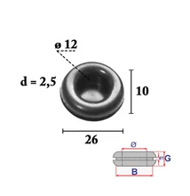 Kábelátvezető, vezeték átvezető gumigyűrű, gumidugó univerzális 12 mm-es belső átmérővel C70403 (1 db)
