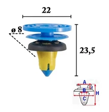 Alfa Romeo, Fiat, Jeep kárpitrögzítő patent több típushoz OE: 51987227, 52034852, ROMIX C70575 (1 db) [23]