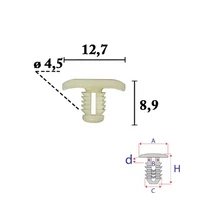 Volkswagen, Skoda ajtótömítő, ajtószigetelő gumi rögzítő patent több típushoz OE: 1Z0837732, 1K8837732, Romix C70629 (1 db) [23]