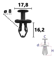 Tesla lökhárító és motortér-burkolat rögzítő patent több típushoz OE: 112803400B, C70861 (1 db) [31]