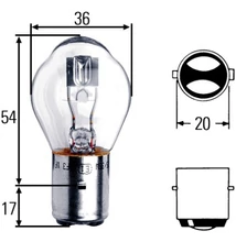 12V 25/25W fényszóró izzó Hella 8GD008897-121 BA20d