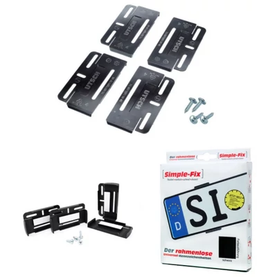 UTSCH Simple-Fix keret nélküli prémium rendszámtábla tartó pár, kettő rendszámhoz[!] 583199  