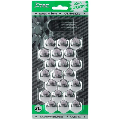 Kerékanya, kerékcsavar kupak készlet krómozott, peremes 21 mm-es, Carmotion J-21308