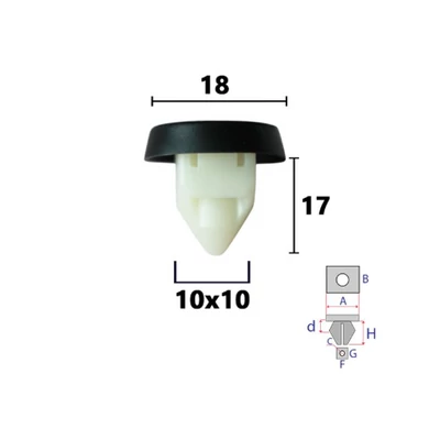 Audi, Seat, Volkswagen lökhárító, díszléc rögzítő patent több típushoz, OE: N10621301, C60409 (1 db) [30]