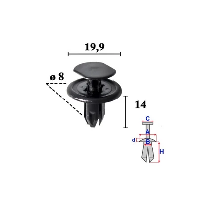 Mazda lökhárító, kerékív, doblemez patent több típushoz OE: BGV456145, C70518 (1 db) [11]